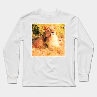 Lion Watercolor Long Sleeve T-Shirt